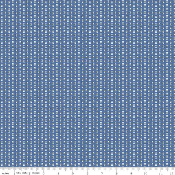 Tulip Cottage Tulip Stripes Blue C14265-BLUE designed by Melissa Mortenson for Riley Blake Designs