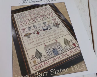 Janet Barr Slater 1853 by The Scarlett House...flower cross stitch, cross stitch chart