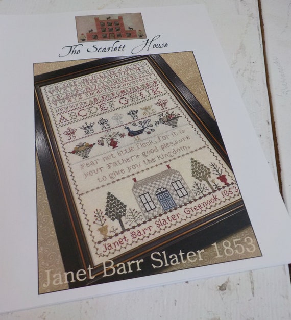 Janet Barr Slater 1853 by The Scarlett House...flower cross stitch, cross stitch chart