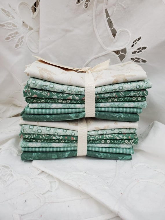 Birdsong...FQ Bundle...Hummingbird green...Jera Brandvig/Quilting in the Rain...Maywood Studios...7 prints
