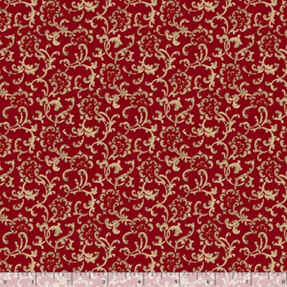 Elegant Estate...R331189D RED...Scroll...Judie Rothermel...Marcus Fabrics