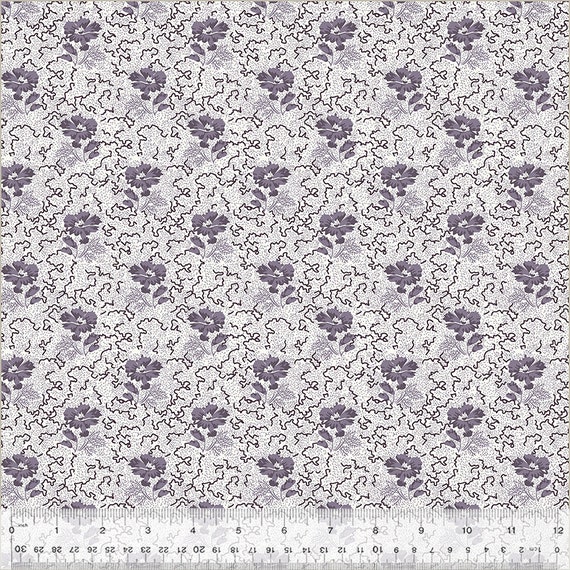 Circa: Purple Posey Ivory 53949-1-1 by Whistler Studios for Windham Fabrics