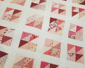 Countryside Valentine Quilt Kit...pattern designed by Mickey Zimmer, Valentine&#39;s Day, red and pink, girly quilt kit