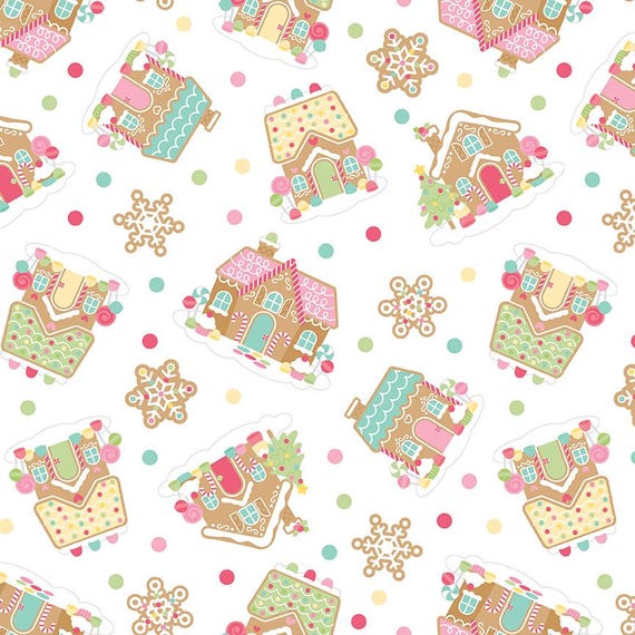 Gingerbread Kisses...C16440 WHITE...Doodlebug Designs...Riley Blake Designs