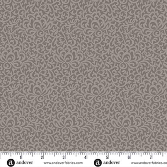 Wildflower Cottage...A-1599-C...Pewter...Garden Gate...Renee Nanneman...Andover Fabrics