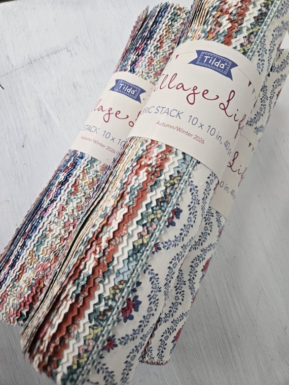 Village Life...Fabric Stack...Tilda fabrics...Tone Finnanger...40--10 inch squares