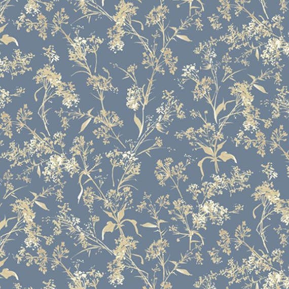 Wild Flowers...R651626D Blue...Branches...Smithsonian Collection...Marcus Fabrics