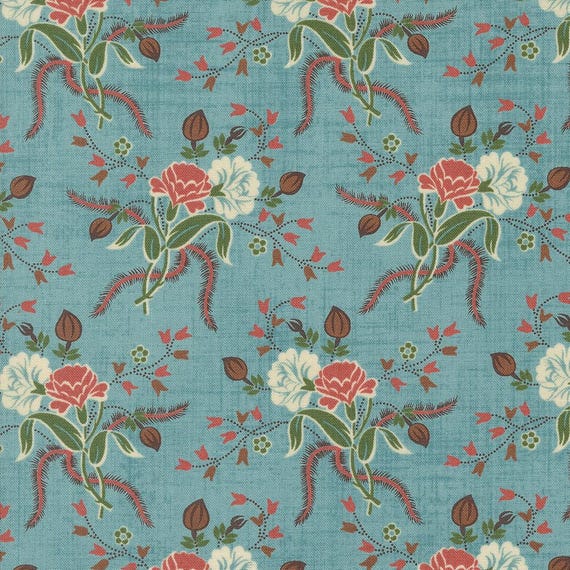 Dinah's Delight 1830-1850 Robins Egg 31670 16 designed by Betsy Chutchian for Moda Fabrics