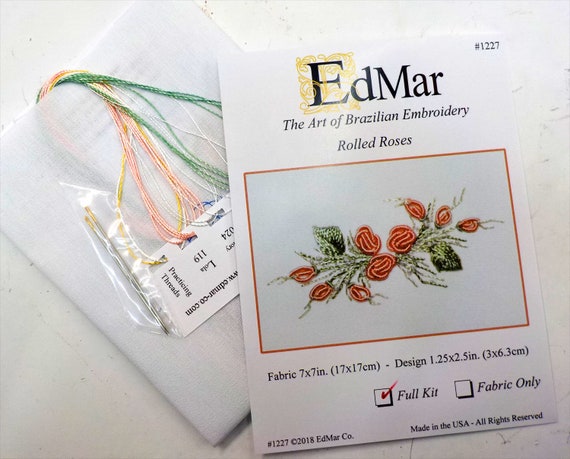 Rolled Rose (1227)...EdMar kit...Brazilian embroidery