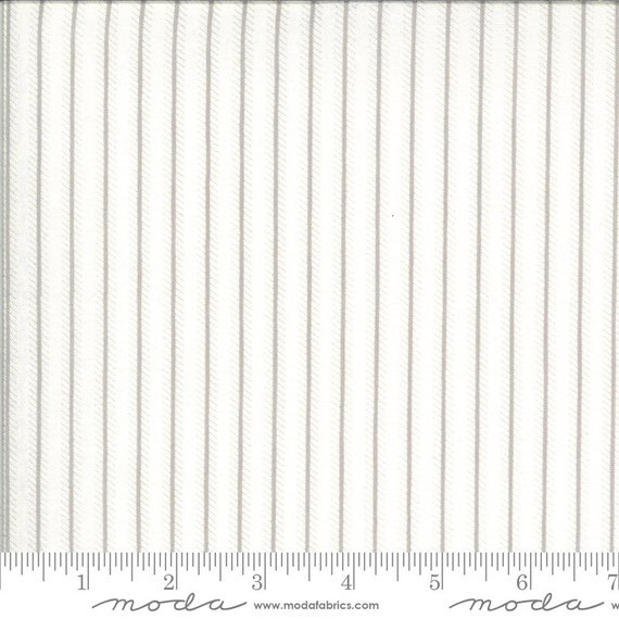 Dover Ticking Stripe Grey 18705 11 by Brenda Riddle for Moda Fabrics