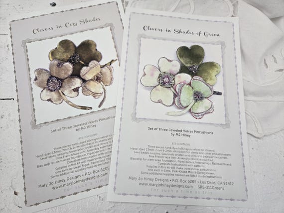 Clovers...2 color options...MJ Hiney...the Ribbon Muse...complete kit with instructions