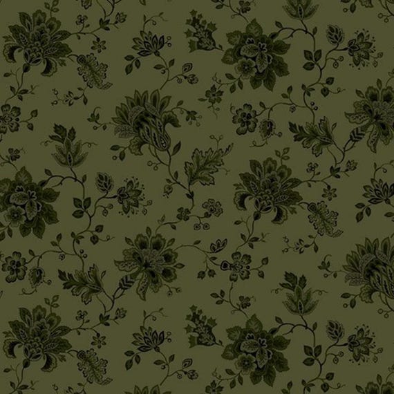 Old Village Greens...R171780D-HUNTER...village garden...Pam Buda...Marcus Fabrics