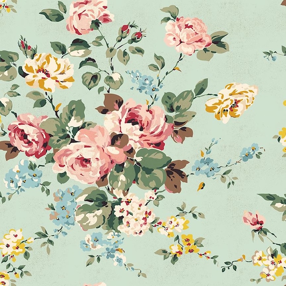 Rose & Violet's Bouquet des Fleurs...C17290-mint...designer Miss Rose Sister Violet...Riley Blake Designs