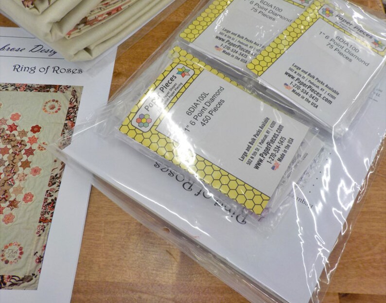 Ring of Roses by Susan Ambrose for Somerset Designs...quilt kit including pattern and complete paper piece pack acrylics