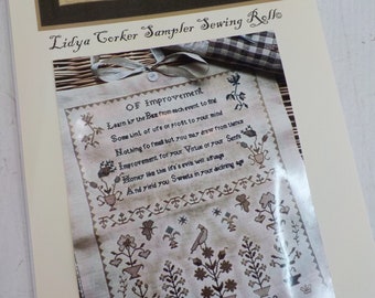 Lidya Corker Sampler Sewing Roll by Stacy Nash Primitives...cross stitch pattern