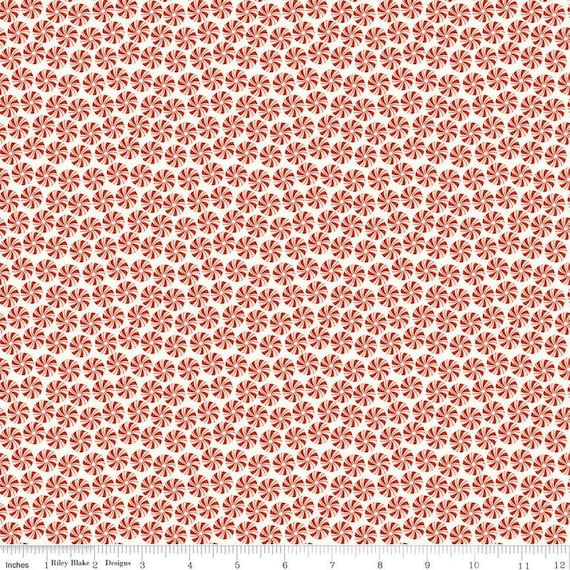 Christmas Is in Town...Peppermints...C14743-CREAM......Sandy Gervais...Riley Blake Designs