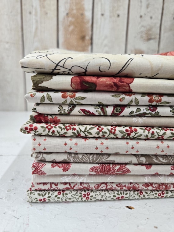 Noel Linens...HALF yard bundle...3 Sisters...Moda Fabrics...12 prints