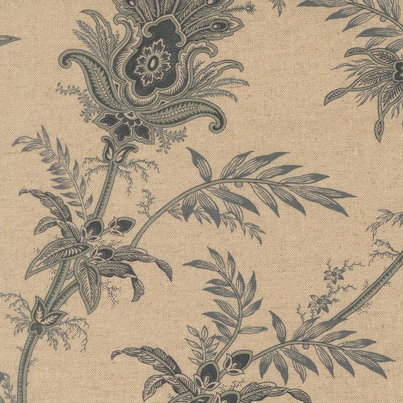 Breathtaking Blues LINEN...44401-11L Porcelain...3 Sisters...Moda Fabrics