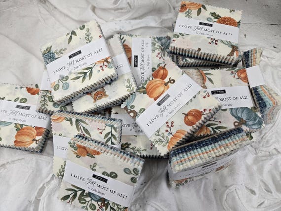 I Love Fall Most of All...Mini Charm Pack...Deb Strain...Moda Fabrics...autumn...pastel halloween