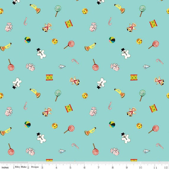 Jingle Bells...Toys Aqua C14833-AQUA...The Cottage Mama...Riley Blake Designs