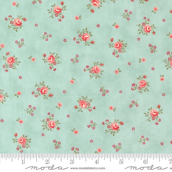 Etchings, Collections for a Cause, Aqua 44336 12 by 3 Sisters and Howard Marcus for Moda Fabrics