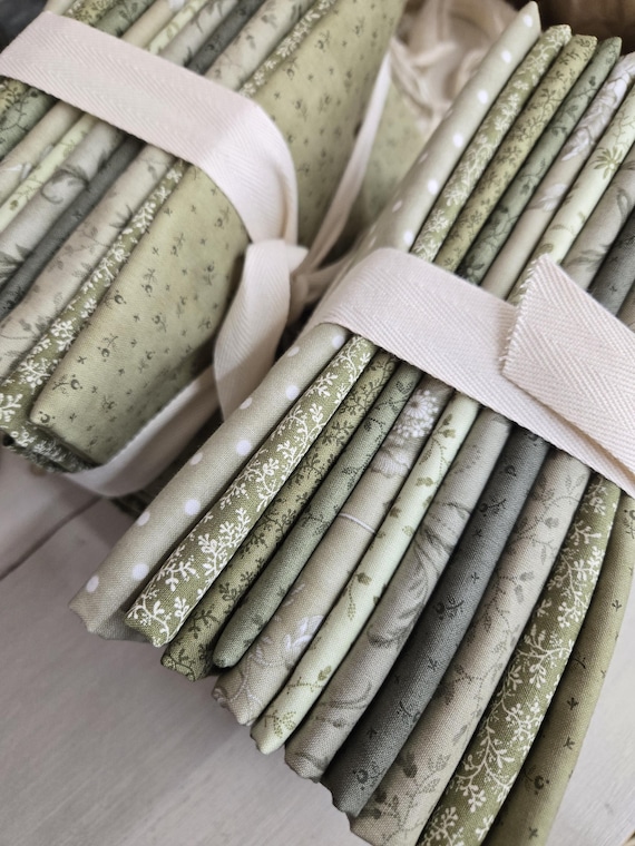 3 Sisters Favorites...Vintage Linens...Meadow Greens...HALF Yard Bundle...Moda Fabrics...11 prints
