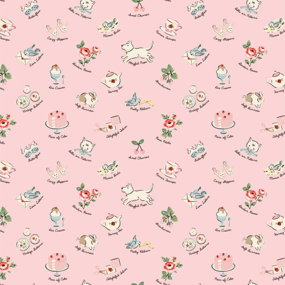 My Favorite Things Pink Favorite Things designed by Elea Lutz for Poppie Cotton, pastel print