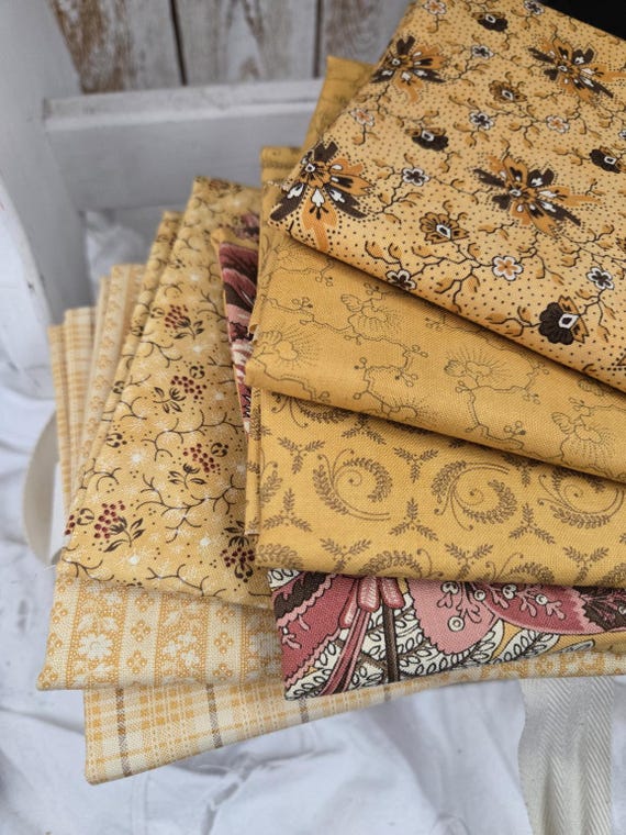 Wild Orchid...Gold FQ Bundle...Blackbird Designs...Moda Fabrics...7 prints