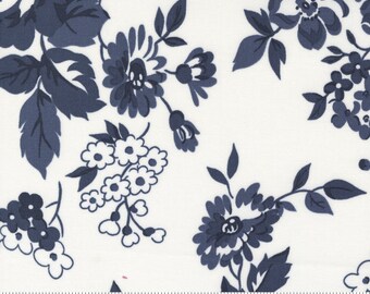 Dwell Cottage Cream Navy 55270 22 by Camille Roskelley for Moda Fabrics