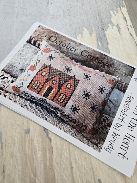 October Cottage...From the Heart--NeedleArt by Wendy...cross stitch pattern