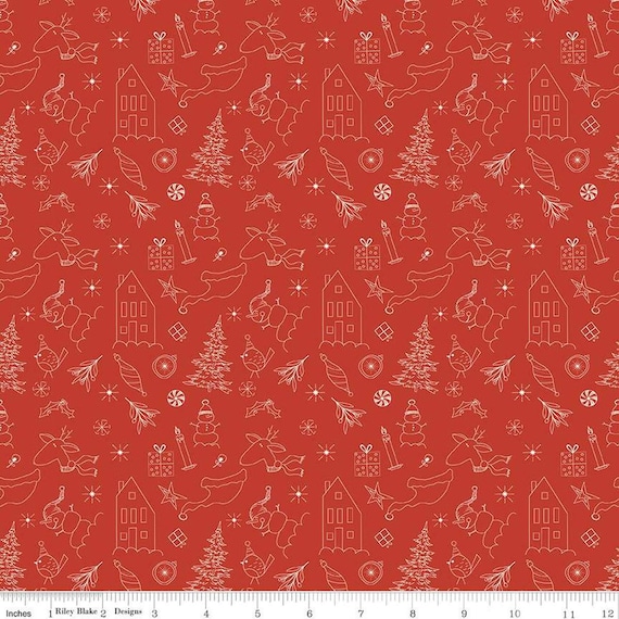 Christmas Is in Town...Doodles...C14742-RED......Sandy Gervais...Riley Blake Designs