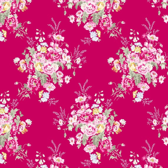 Amelie...TW19 Red...Tanya Whelan...cottage style print...floral