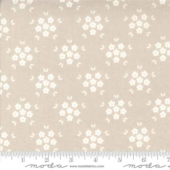 Hollyhocks & Roses...Linen 3055-19...Bunny Hill Designs...Moda Fabrics