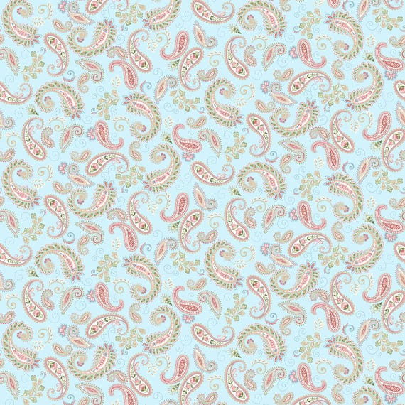 My Victorian Garden...Light Blue 3415-17...designer Mary Jane Carey...Henry Glass...pastel