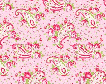 Posie TW09 pink by Tanya Whelan...cottage style print, pink paisley