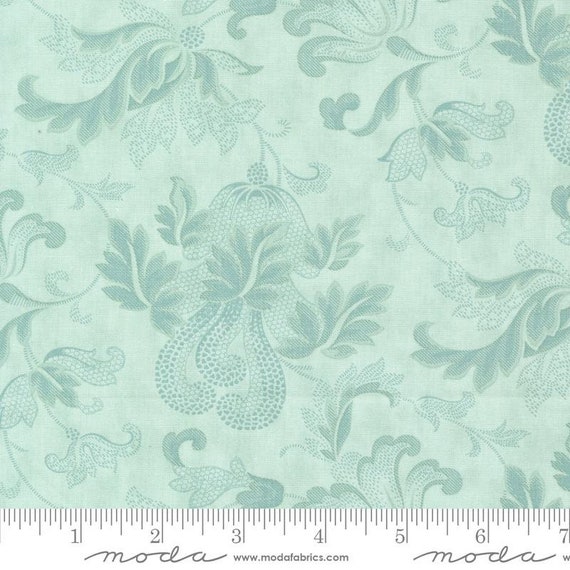 Etchings, Collections for a Cause, Aqua 44335 12 by 3 Sisters and Howard Marcus for Moda Fabrics