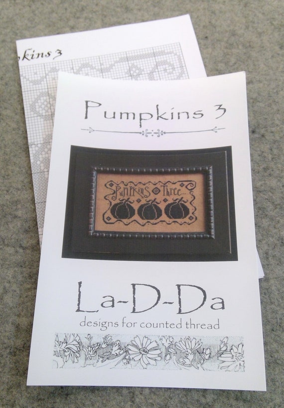 Pumpkins 3 by La-D-Da...cross stitch pattern...Halloween cross stitch