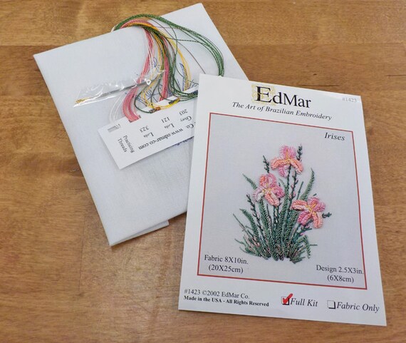 Irises (1423)...EdMar kit...Brazilian embroidery
