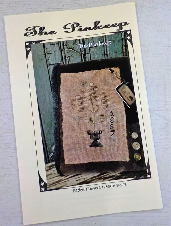 Faded Flowers Needle Book by The Pinkeep...cross stitch pattern