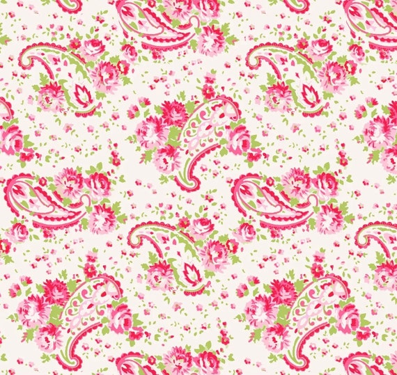 Posie TW09 cream by Tanya Whelan...cottage style print, cream paisley