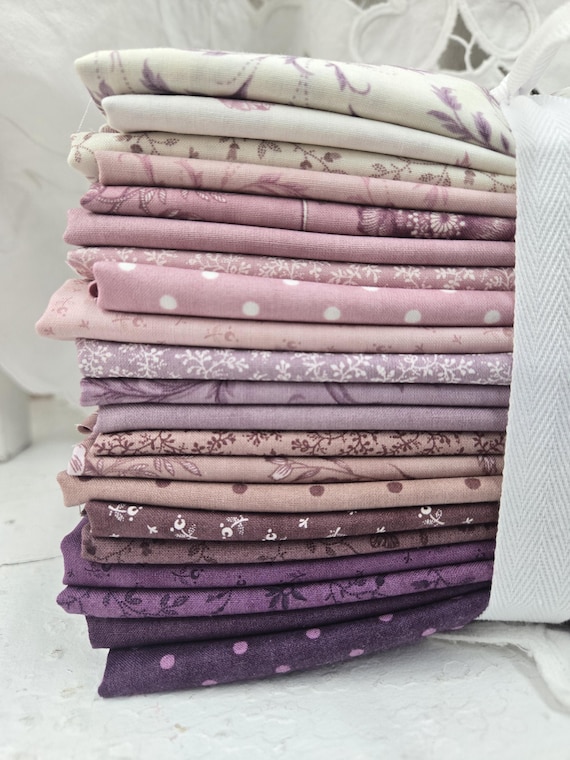 3 Sisters Favorites...Vintage Linens...Lavender Fields...HALF Yard Bundle...Moda Fabrics...21 prints