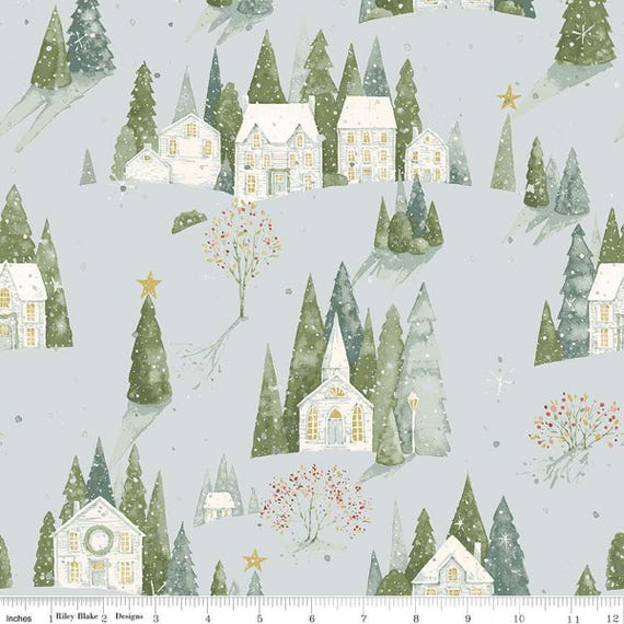 Magical Winterland...Home Sweet Home Blue C14940-BLUE...Lisa Audit...Riley Blake Designs
