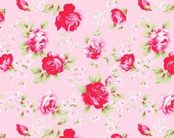 Posie TW06 pink by Tanya Whelan...cottage style print, pink floral