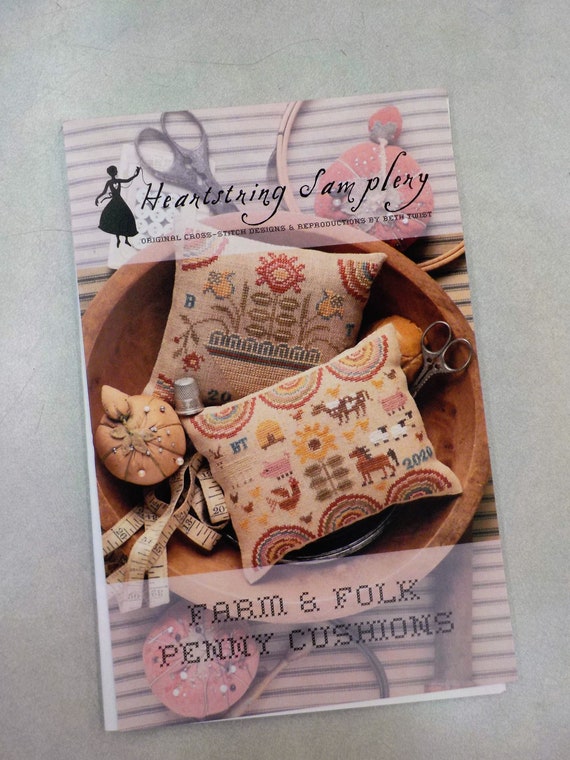 Farm & Folk Penny Cushions by Heartstring Samplery...cross stitch pattern