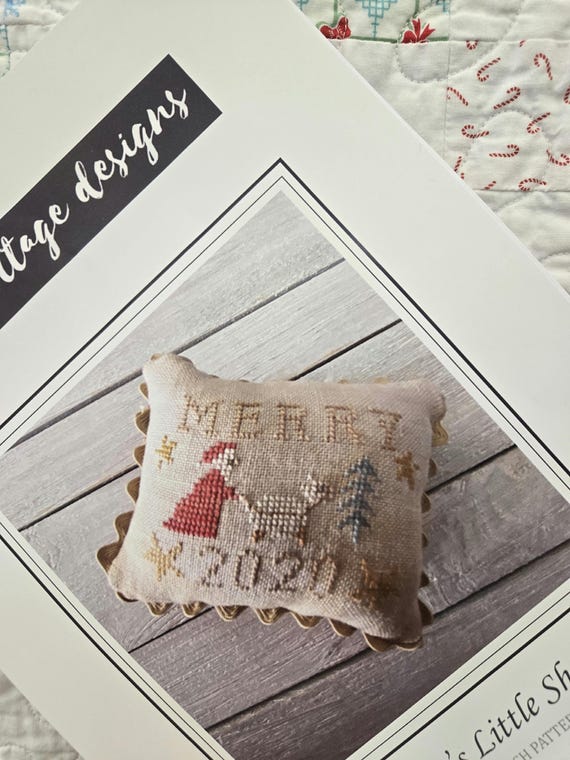 Santa's Little Sheep by Frog Cottage Designs...cross-stitch design, cross stitch chart, Christmas chart, Christmas sampler, Santa chart