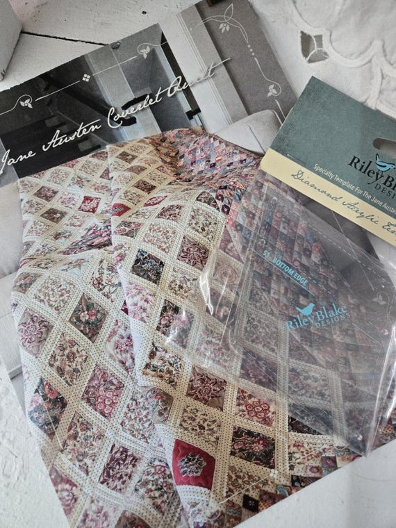 Jane Austen Coverlet...Booklet and Diamond Acrylic...Riley Blake Designs