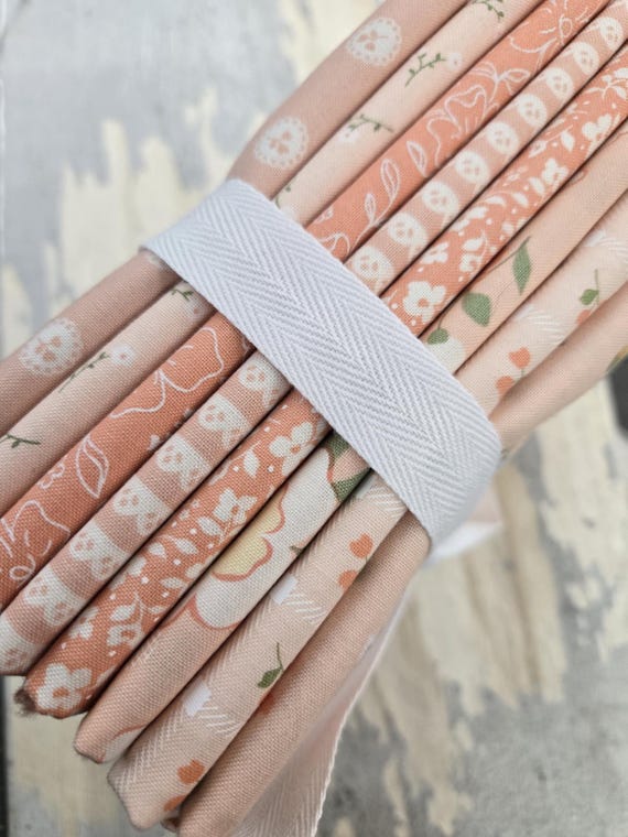 Dainty Meadow...Rose, Blush, Peachy, & Coral HALF YARD bundle...Heather Briggs of My Sew Quilty Life...Moda Fabrics...8 prints