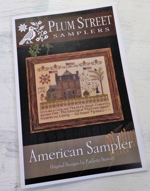 American Sampler by Plum Street Samplers...cross stitch pattern, house cross stitch