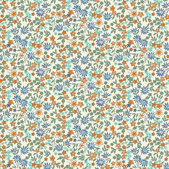 Aunt Grace Calicos R350679-BLUE Garden by Judie Rothermel for Marcus Fabrics