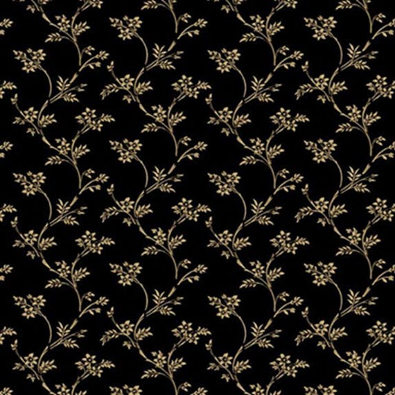 Elegant Estate...R331188D BLACK...Flower Vine...Judie Rothermel...Marcus Fabrics